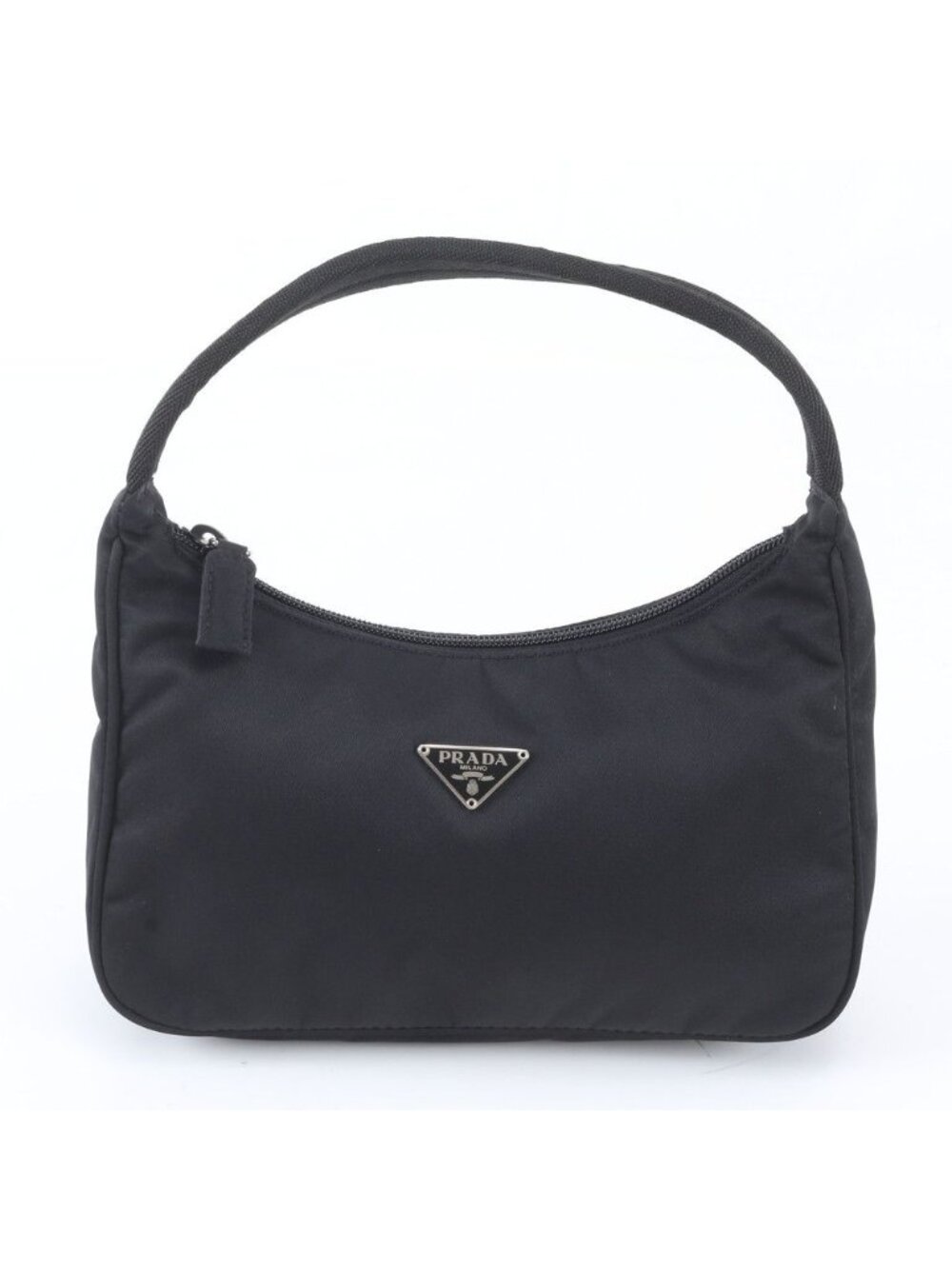Prada Tessuto Nylon Triangle Logo Handbag Black Brands